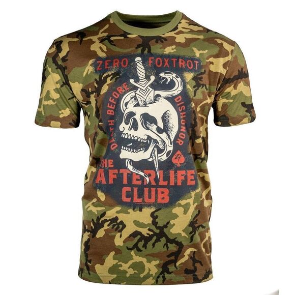 Zero Foxtrot Other - Zero Foxtrot Death Before Honor Tee Shirt Sz XL Camo Skull